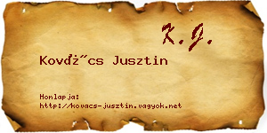 Kovács Jusztin névjegykártya