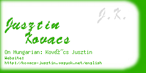 jusztin kovacs business card